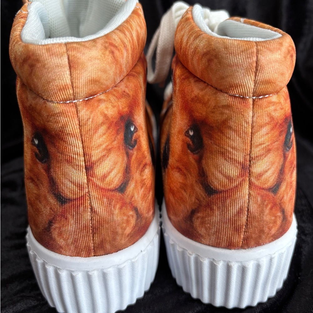 Custom Golden Doodle Dog Hightop Sneakers Unisex Sz 38/Womens 7.5/Mens 5.5 NWOT - Picture 8 of 10